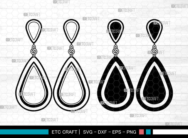 Earrings SVG, Jewelry Svg, Leather Earrings Svg, Necklace Svg, Stacked Earring Svg, Teardrop Earrings Svg, Earing Svg SVG ETC Craft 
