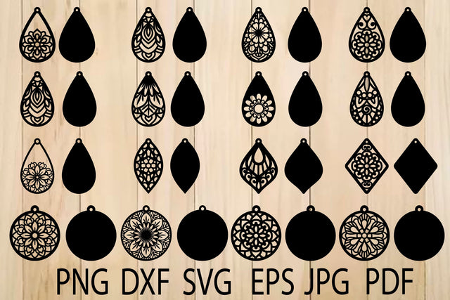 Earrings SVG, Mandala Earring SVG, Earrings Template SVG Yuliya 
