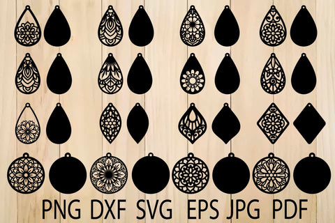 Earrings SVG, Mandala Earring SVG, Earrings Template SVG Yuliya 