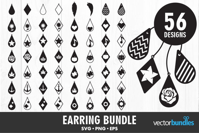 Earrings teardrop big bundle svg SVG vectorbundles 