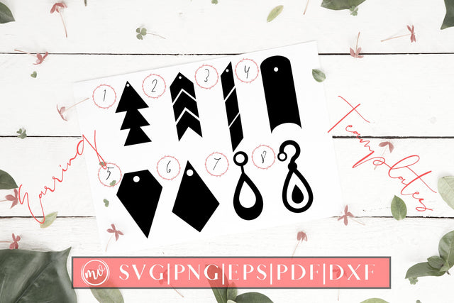 Earrings Template Bundle - 8 SVG MockupSvgVenue 
