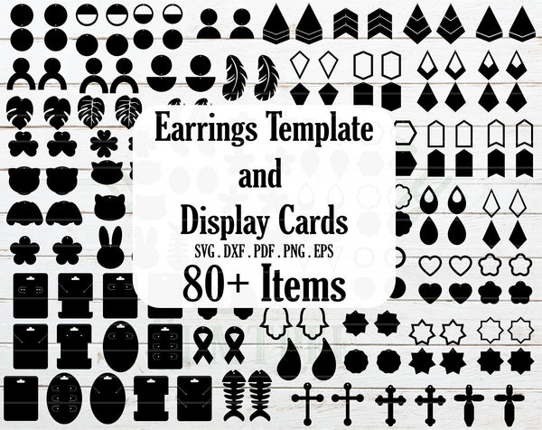 Earring Display Card Svg | Earring Svg | Earring Display Card Cut File|  Earring Display Vector| Earring Cut File| Earring Silhouette