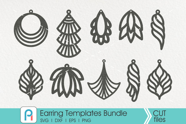 Earrings Template Svg Bundle SVG Pinoyart Kreatib