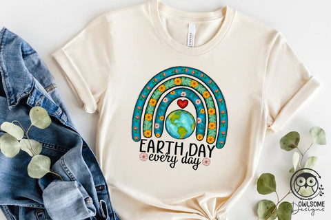 Earth Day Everyday Rainbow Png Sublimation Owlsome.Designs 