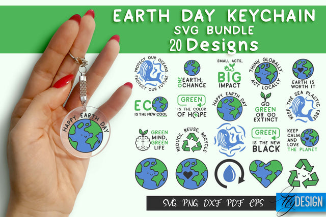 Earth Day Keychain SVG Design | Earth SVG Quotes | Keychain SVG Quotes SVG Fly Design 