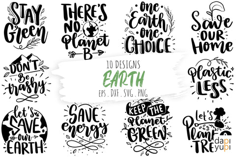 Earth Day Quotes Bundle, Earth Day SVG SVG dapiyupi store 
