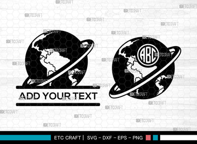 Earth Monogram SVG, Globe svg, World Globe Svg, World Svg, Universe Svg, Split Monogram svg, Earth Svg SVG ETC Craft 