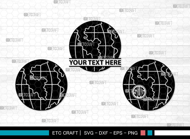 Earth Monogram SVG | Planet Svg | World Svg | Space Svg | Universe Svg | Globe Clipart SVG ETC Craft 