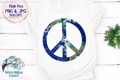 Earth Peace Sign PNG | Sublimation | Clip art Sublimation Wispy Willow Designs 