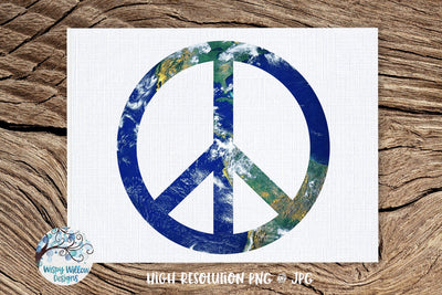 Earth Peace Sign PNG | Sublimation | Clip art Sublimation Wispy Willow Designs 