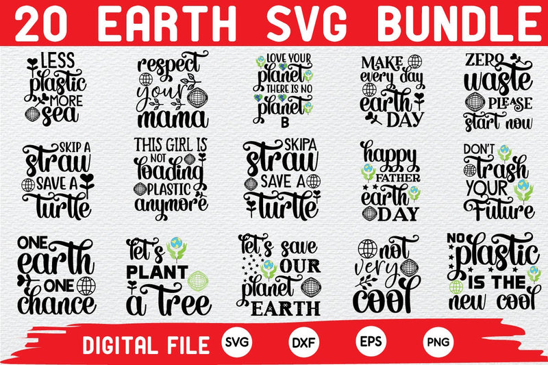 Earth quotes svg bundle SVG buydesign 