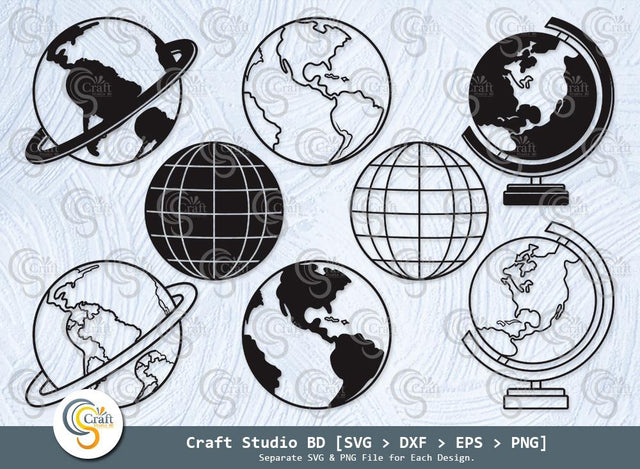 Earth Silhouette, Globe SVG, World Globe Svg, World Svg, Universe Svg, Terra SVG, Earth SVG Bundle SVG ETC Craft 