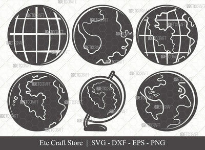 Earth SVG Cut File | Planet Svg | World Svg | Space Svg | Universe Svg | Globe Bundle | Eps | Dxf | Png SVG ETC Craft 