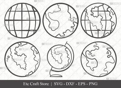 Earth SVG Cut File | Planet Svg | World Svg | Space Svg | Universe Svg | Globe Bundle | Eps | Dxf | Png SVG ETC Craft 