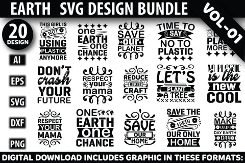 Earth SVG Design Bundle SVG Rupkotha 
