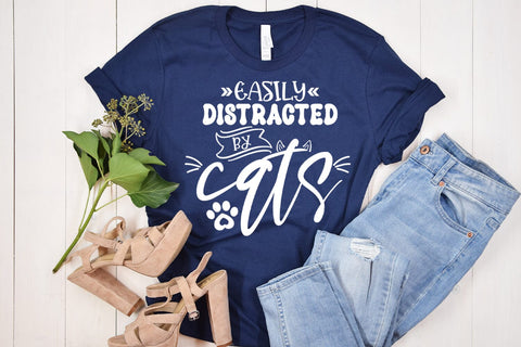 Easily Distracted By Cats I Cat SVG I Pet SVG SVG Happy Printables Club 