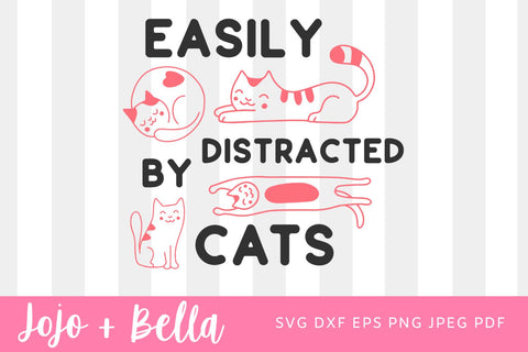Easily Distracted By Cats SVG, Easily Distracted By Cats And Books Shirt, Unisex T-shirt, Cat Shirt, Book Shirt, Cat Mom Shirt, Literature Shirt SVG Jojo&Bella 