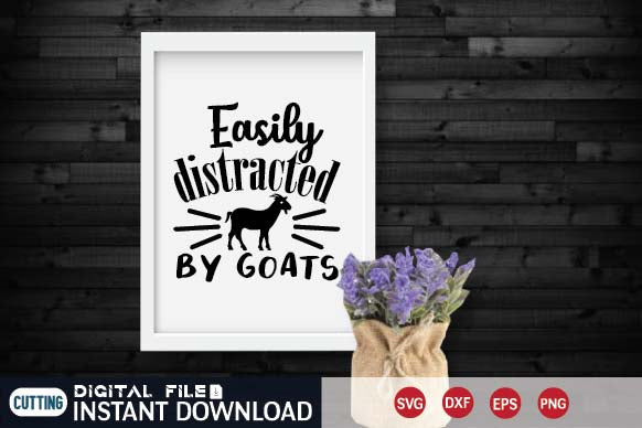 easily distracted by goats SVG designer krishna 