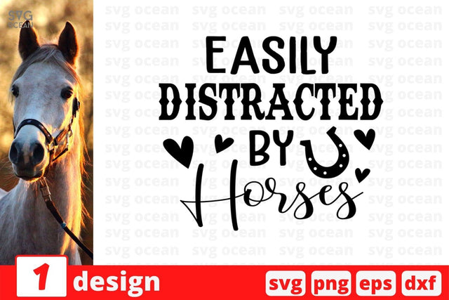 Easily distracted by horses SVG Cut File SVG SvgOcean 