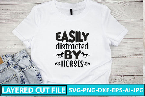 Easily Distracted By Horses SVG Cut File SVG Syaman 