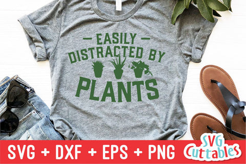 Easily Distracted By Plants svg - Gardening Cut File - svg - dxf - eps - png - Hobby - Plants svg - Silhouette - Cricut - Digital File SVG Svg Cuttables 