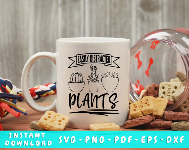 Easily Distracted By Plants SVG, Plant Lover SVG Cut File SVG HappyDesignStudio 