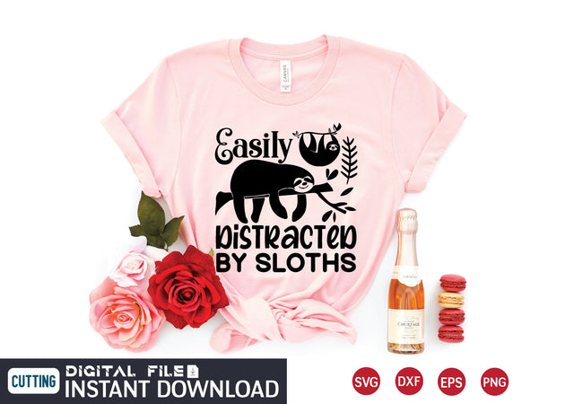 easily distracted by sloths SVG designer krishna 