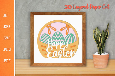 Easter 3D Layered Paper Cut SVG BUNDLE SVG Slim Studio 