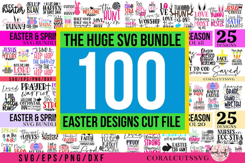 Easter and Spring season cutting files bundle SVG CoralCutsSVG 