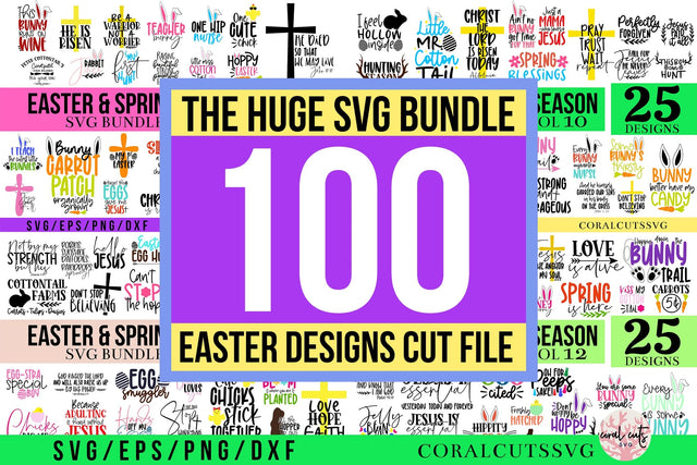 Easter and Spring season quote SVG Design bundle SVG CoralCutsSVG 