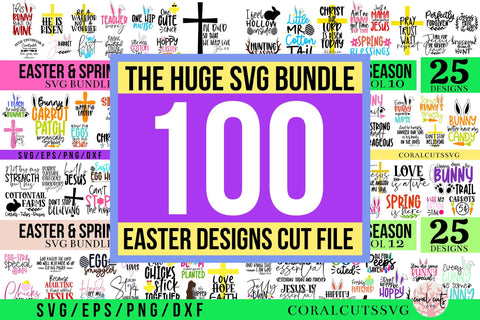 Easter and Spring season quote SVG Design bundle SVG CoralCutsSVG 