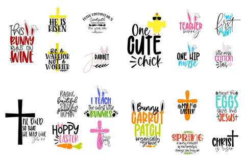 Easter and Spring season quote SVG Design bundle SVG CoralCutsSVG 