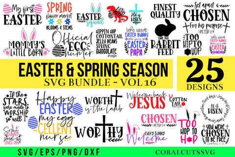 Easter and Spring Season SVG Design Bundle SVG CoralCutsSVG 