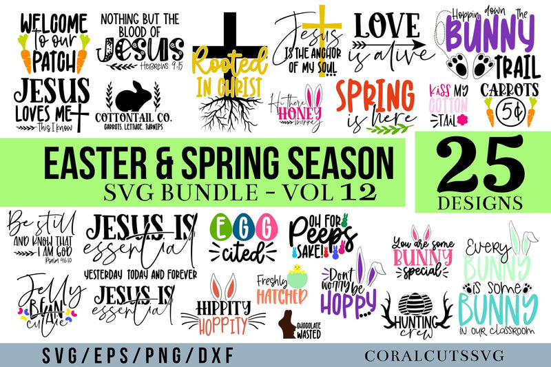 Easter and Spring SVG Bundle - 25 Cutting Files SVG CoralCutsSVG 