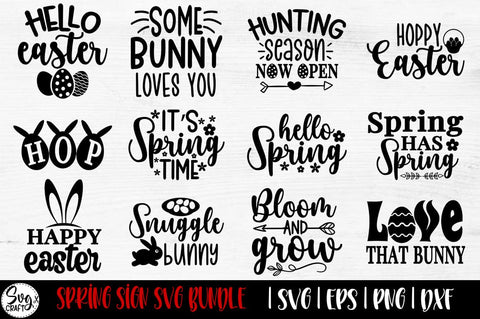 Easter and Spring SVG bundle, Easter SVG Bundle, Easter Svg, Bunny Svg, Spring Svg, Easter Designs, Happy Easter Svg, Easter Quotes Saying, Retro Easter Cut Files Cricut SVG Svgcraft 