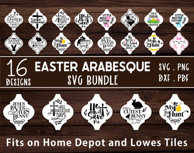 Easter arabesque tile ornaments Lowes and Home depot SVG bundle SVG Redearth and gumtrees 