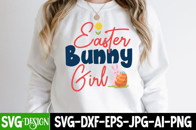 Easter B unny Girl SVG Cut File, Easter B unny Girl SVG Design SVG BlackCatsMedia 