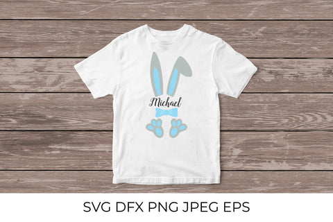 Easter baby monogram for girl and boy with cute bunny ears and paws SVG LaBelezoka 