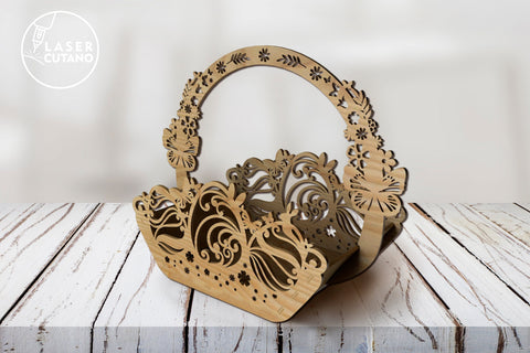 Easter Basket, Egg Holder, Laser Cut Template, 3D Designs, Easter Decoration SVG LaserCutano 