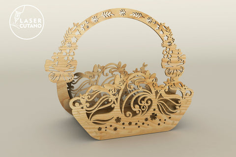 Easter Basket, Egg Holder, Laser Cut Template, 3D Designs, Easter Decoration SVG LaserCutano 