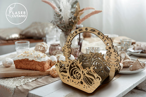 Easter Basket, Egg Holder, Laser Cut Template, 3D Designs, Easter Decoration SVG LaserCutano 