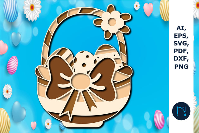 EASTER BASKET Multilayer Laser Cut SVG SVG MD JOYNAL ABDIN 