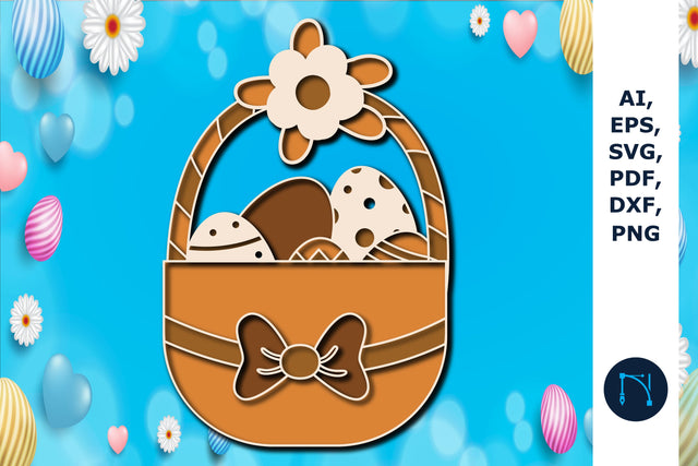 EASTER BASKET Multilayer Laser Cut SVG SVG MD JOYNAL ABDIN 
