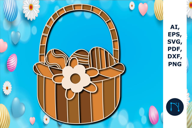 EASTER BASKET Multilayer Laser Cut SVG SVG MD JOYNAL ABDIN 