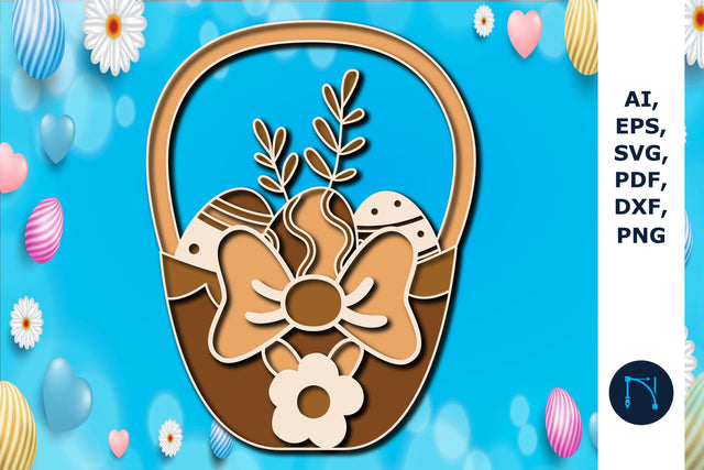 EASTER BASKET Multilayer Laser Cut SVG SVG MD JOYNAL ABDIN 