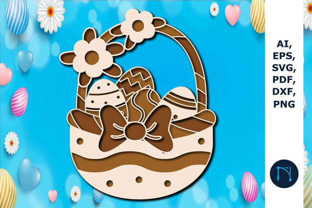 EASTER BASKET Multilayer Laser Cut SVG SVG MD JOYNAL ABDIN 