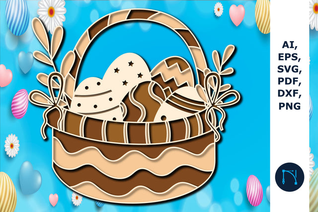 EASTER BASKET Multilayer Laser Cut SVG SVG MD JOYNAL ABDIN 