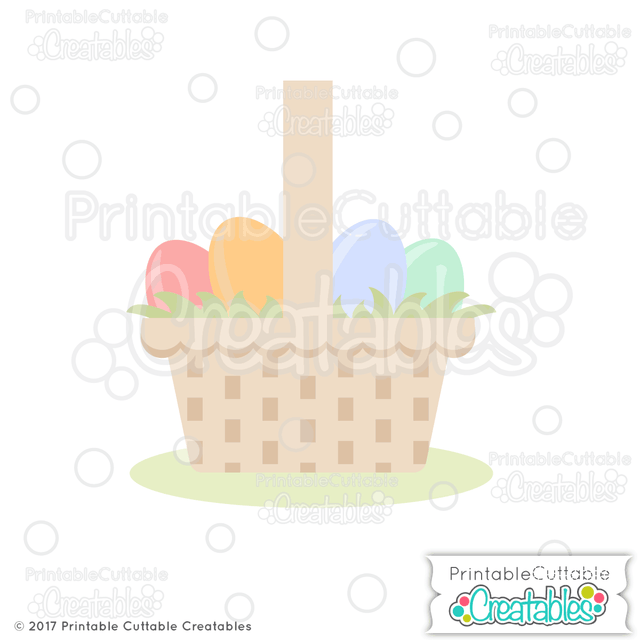 Easter Basket SVG Printable Cuttable Creatables 