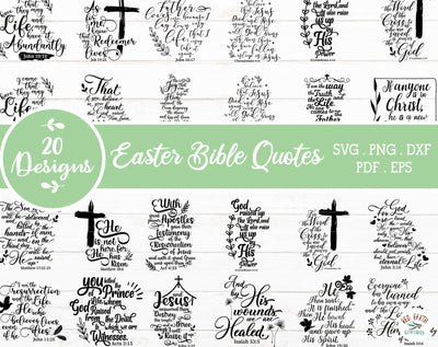 Easter Bible quotes bundle svg, inspirational Bible quotes SVG Redearth and gumtrees 
