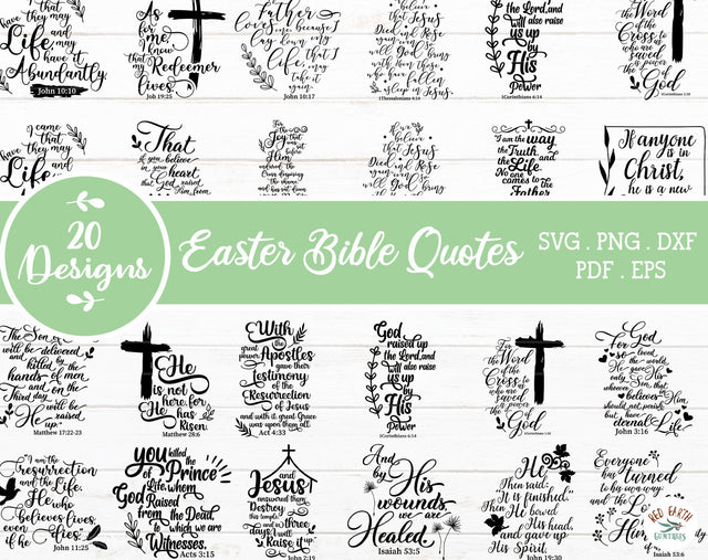 Easter Bible quotes bundle svg, inspirational Bible quotes SVG Redearth and gumtrees 